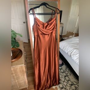 Revelry SKYE Satin Dress Size 10 Rust